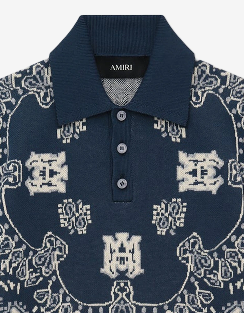 Boys Bandana Polo Shirt in Navy