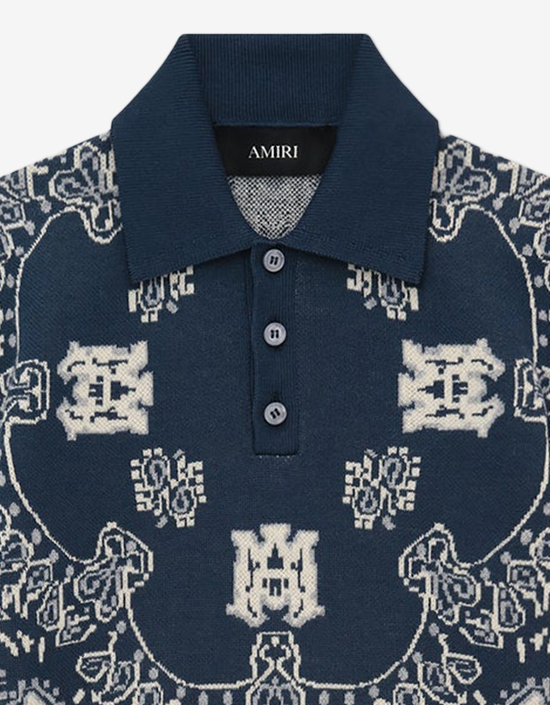 Boys Bandana Polo Shirt in Navy