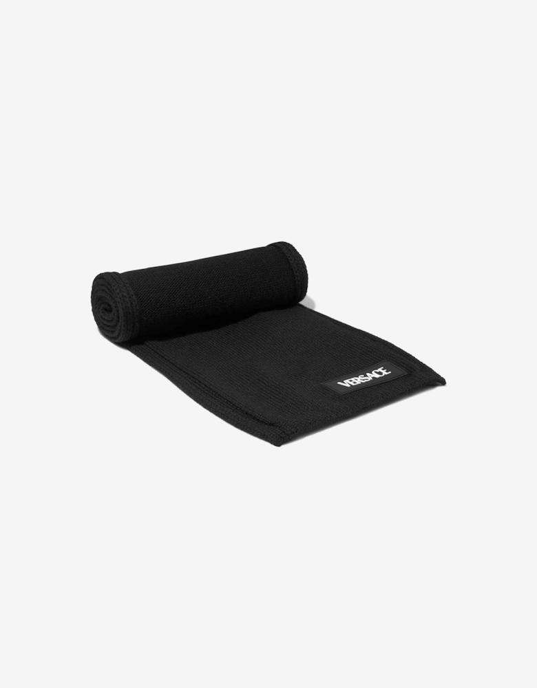 Kids Patch Logo Scarf in Black