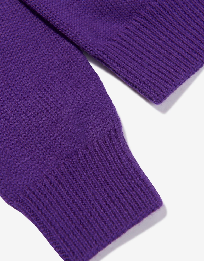 Girls Wool Logo Jumper in Purple