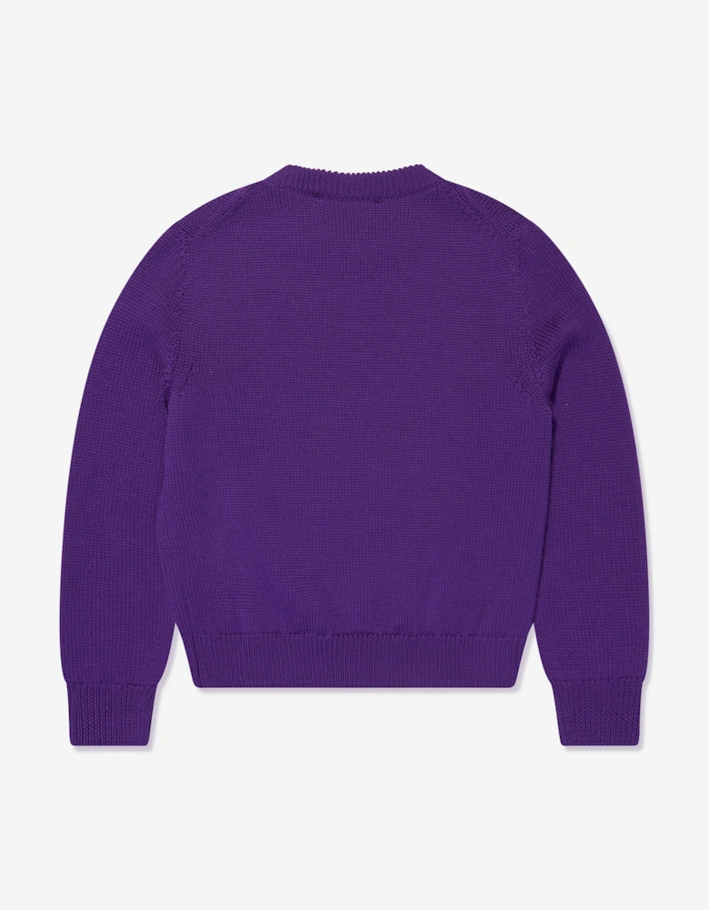 Girls Wool Logo Jumper in Purple