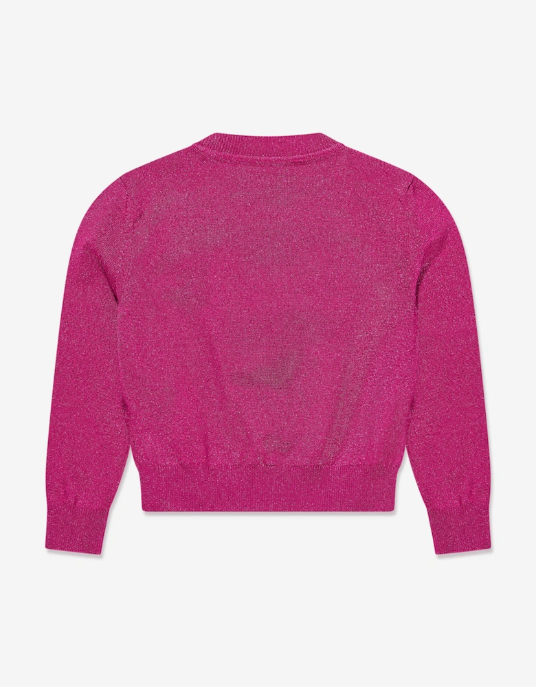 Girls Logo Knitted Sweater in Pink