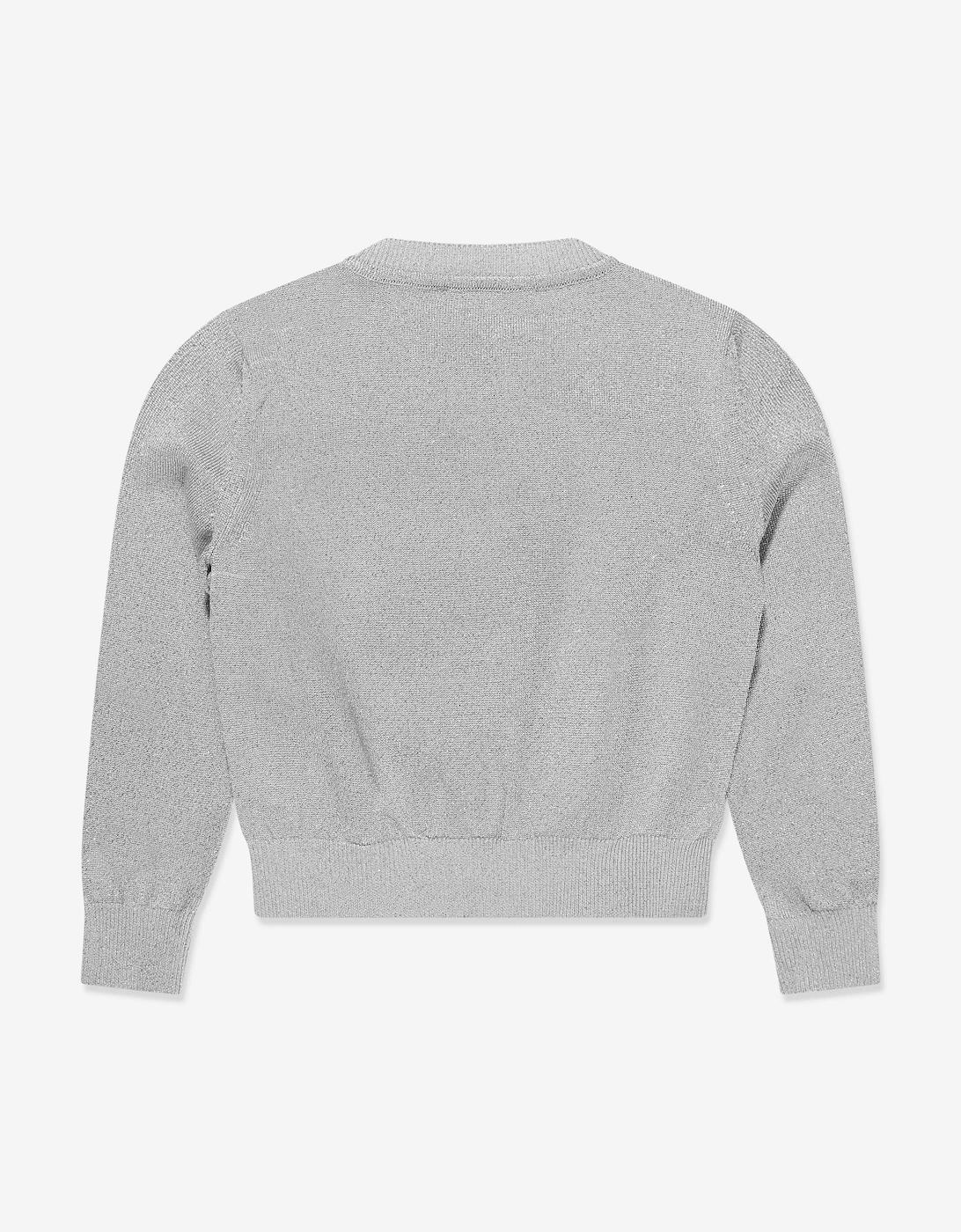 Girls Logo Knitted Sweater in Silver