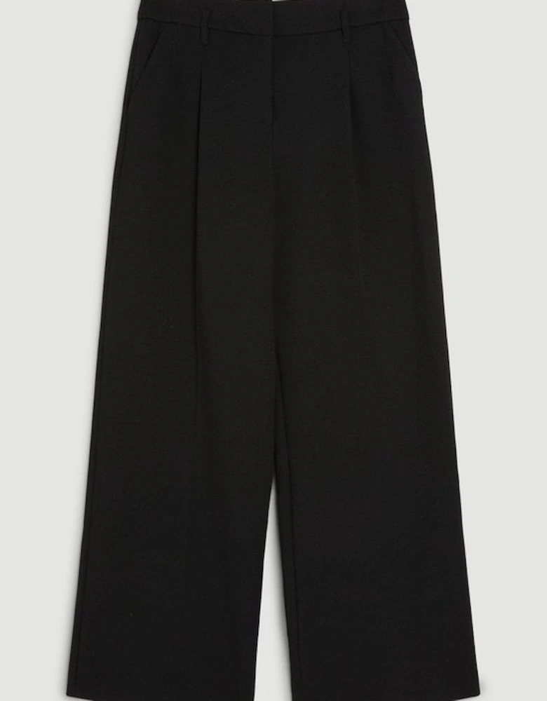Tailored Compact Stretch Corset Waist Wide Leg Trousers