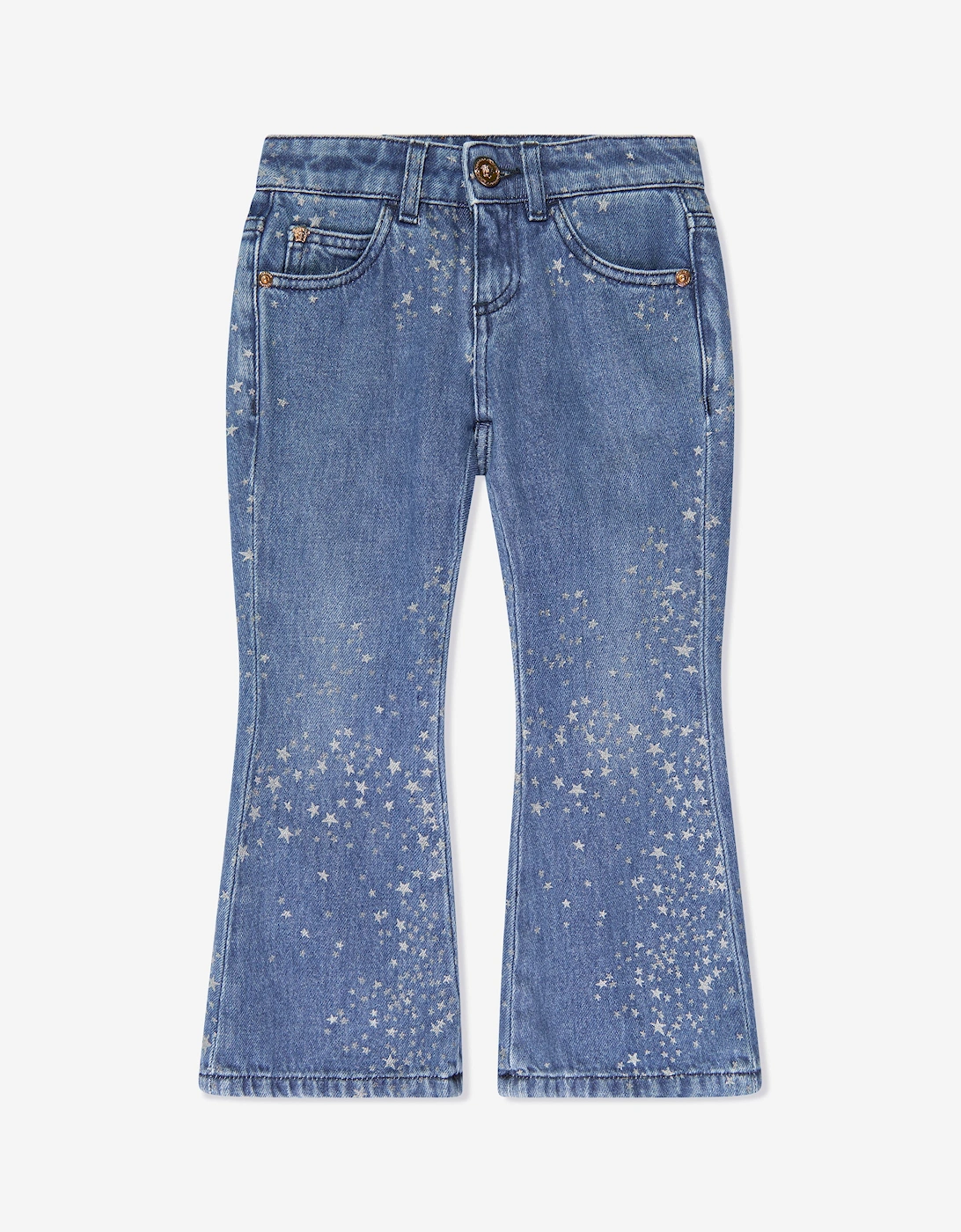 Girl's Versace Girls Flared Glitter Jeans in Blue - Size: 8 years