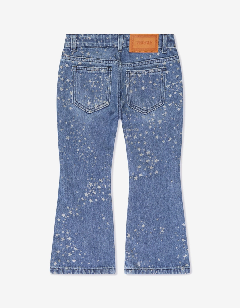 Girls Flared Glitter Jeans in Blue