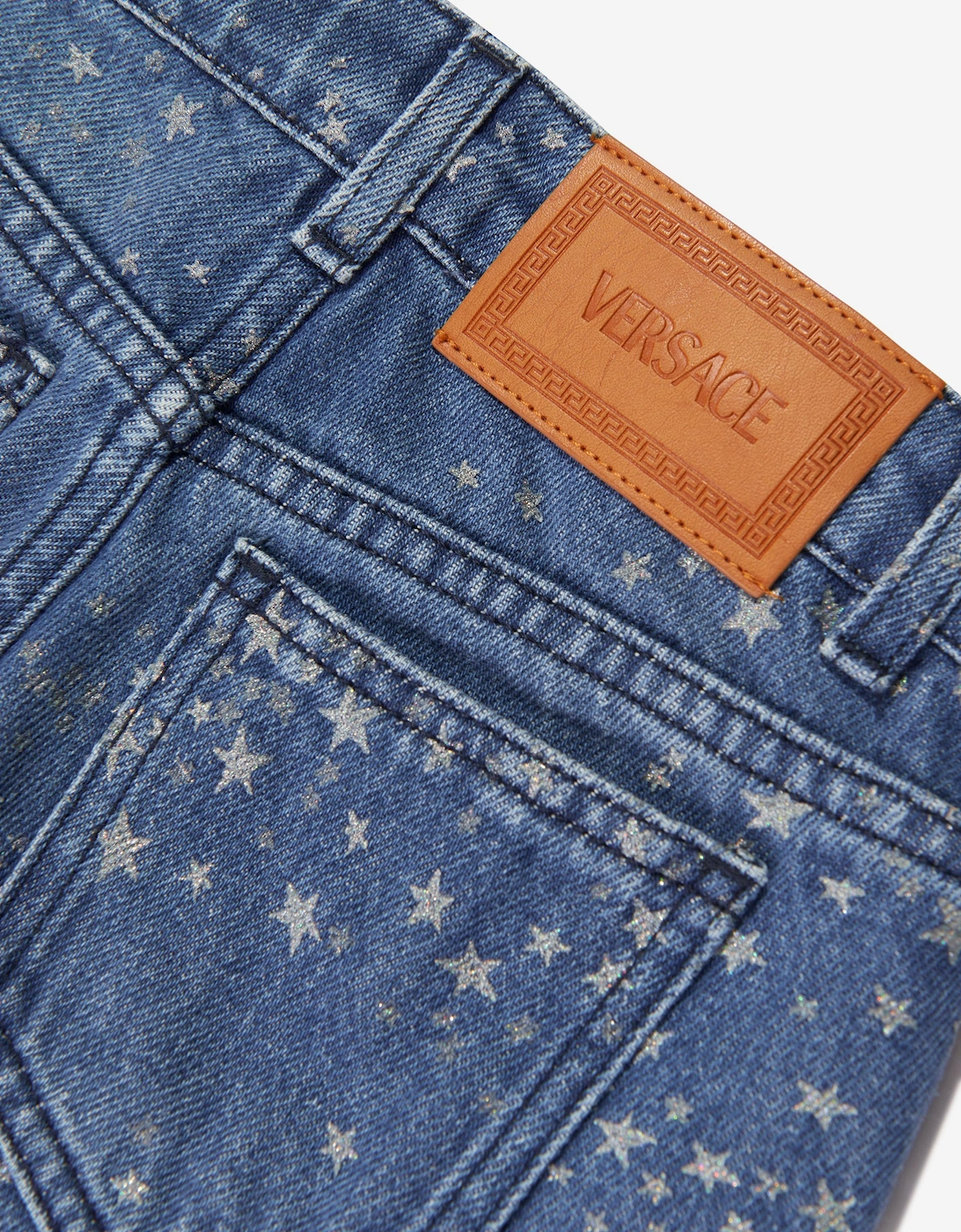 Girls Flared Glitter Jeans in Blue