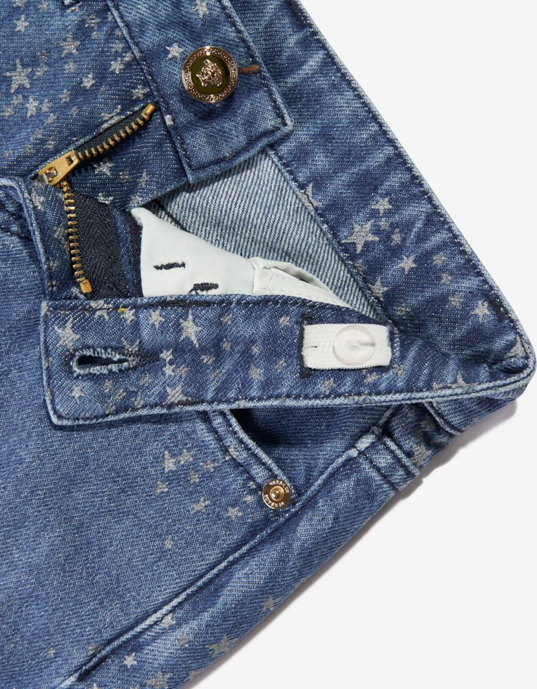 Girls Flared Glitter Jeans in Blue