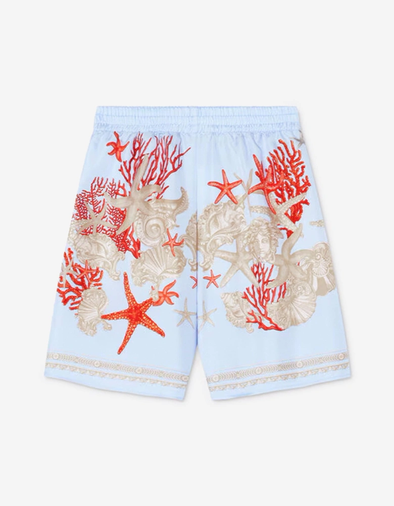 Boys Silk Barocco De La Mer Shorts in Blue