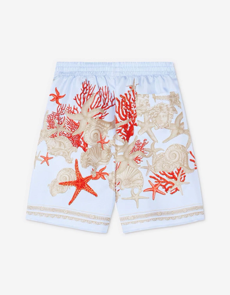 Boys Silk Barocco De La Mer Shorts in Blue