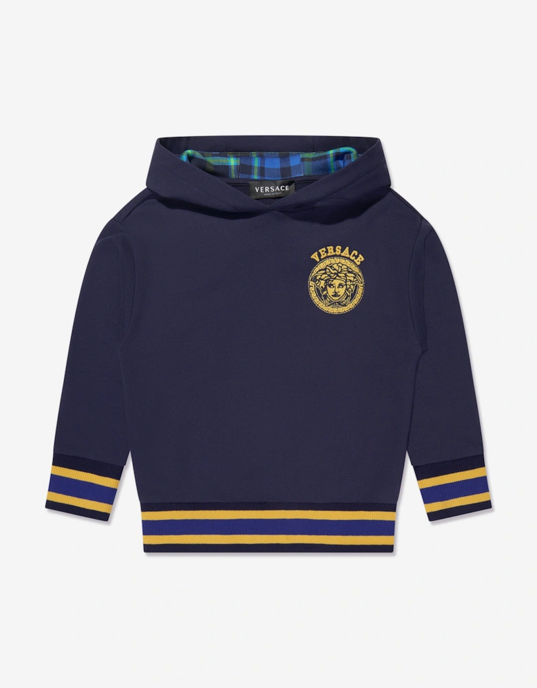 Boys Medusa Logo Hoodie in Navy