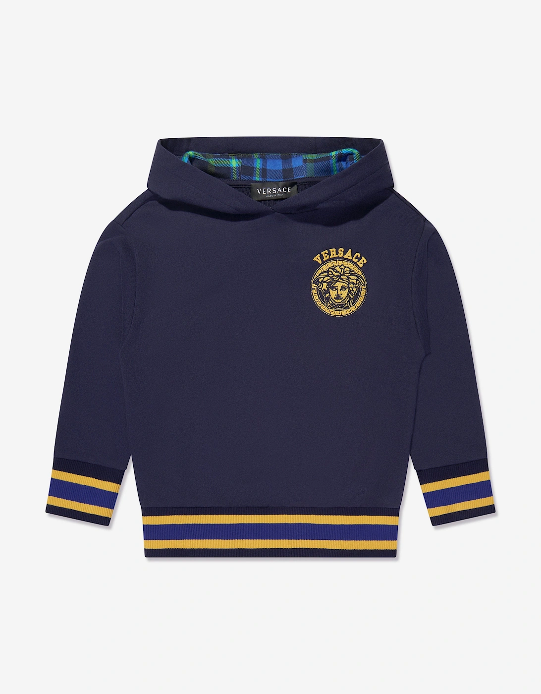 Boys Medusa Logo Hoodie in Navy, 5 of 4