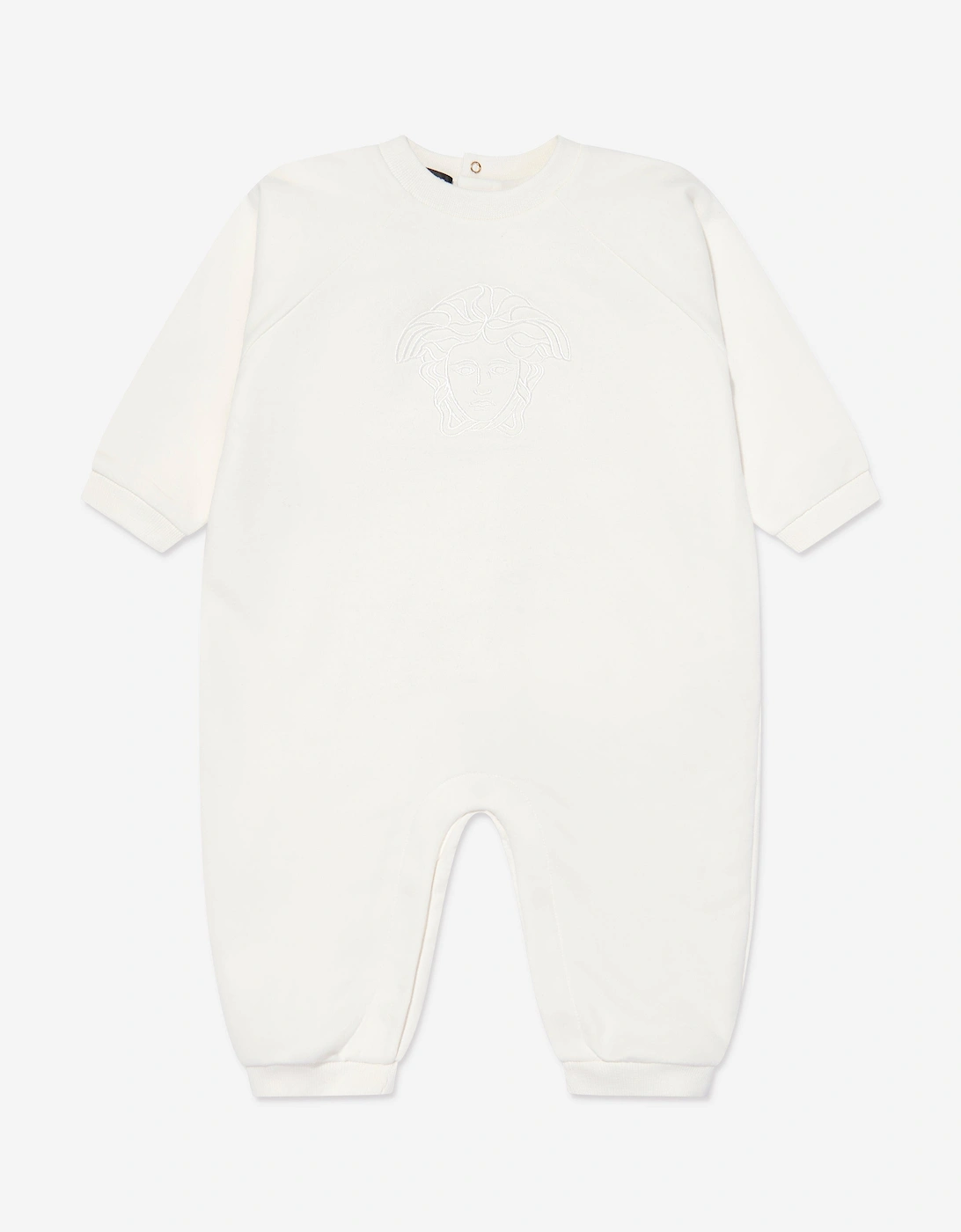 Baby Medusa Logo Romper in White, 5 of 4