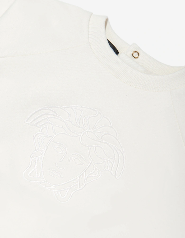 Baby Medusa Logo Romper in White