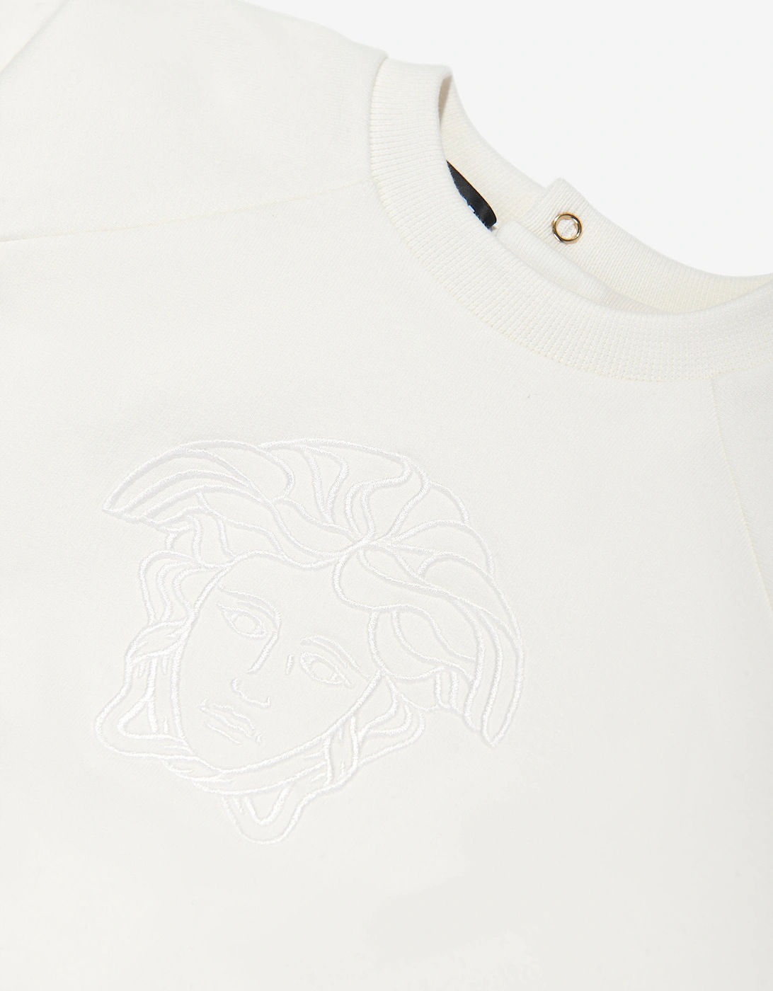 Baby Medusa Logo Romper in White