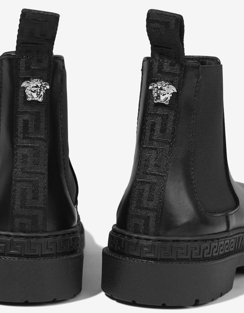 Kids Leather Chelsea Boots in Black