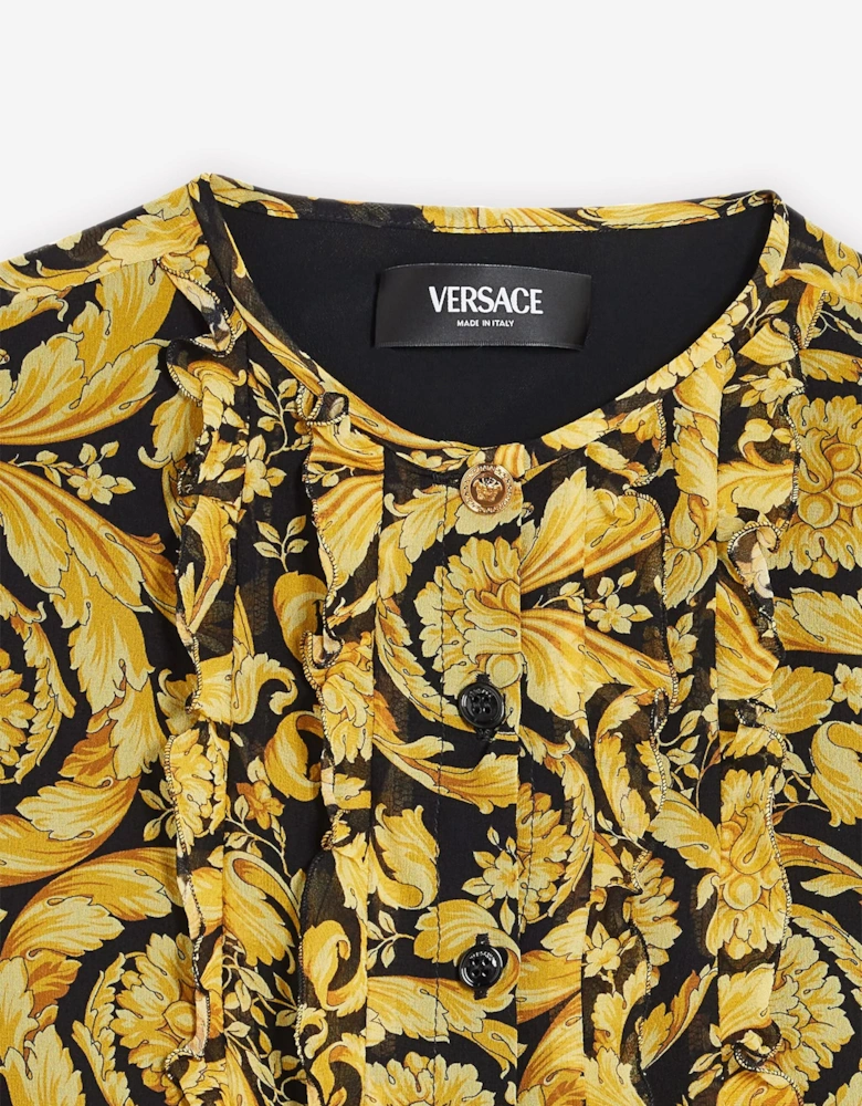 Girls Silk Barocco Georgette Blouse in Gold