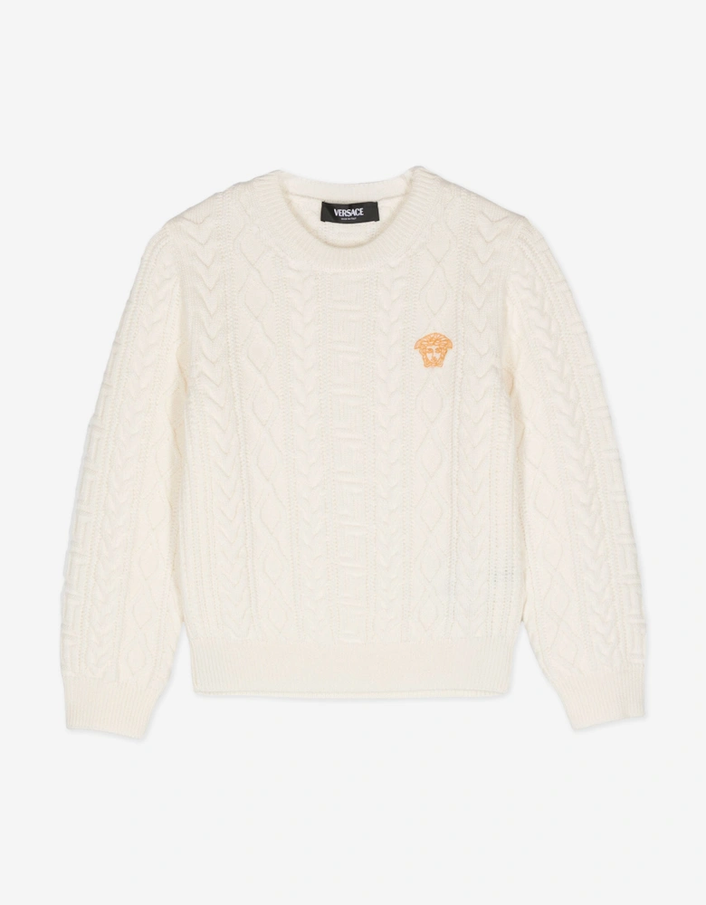 Kids Cable Knit Jumper in Ivory