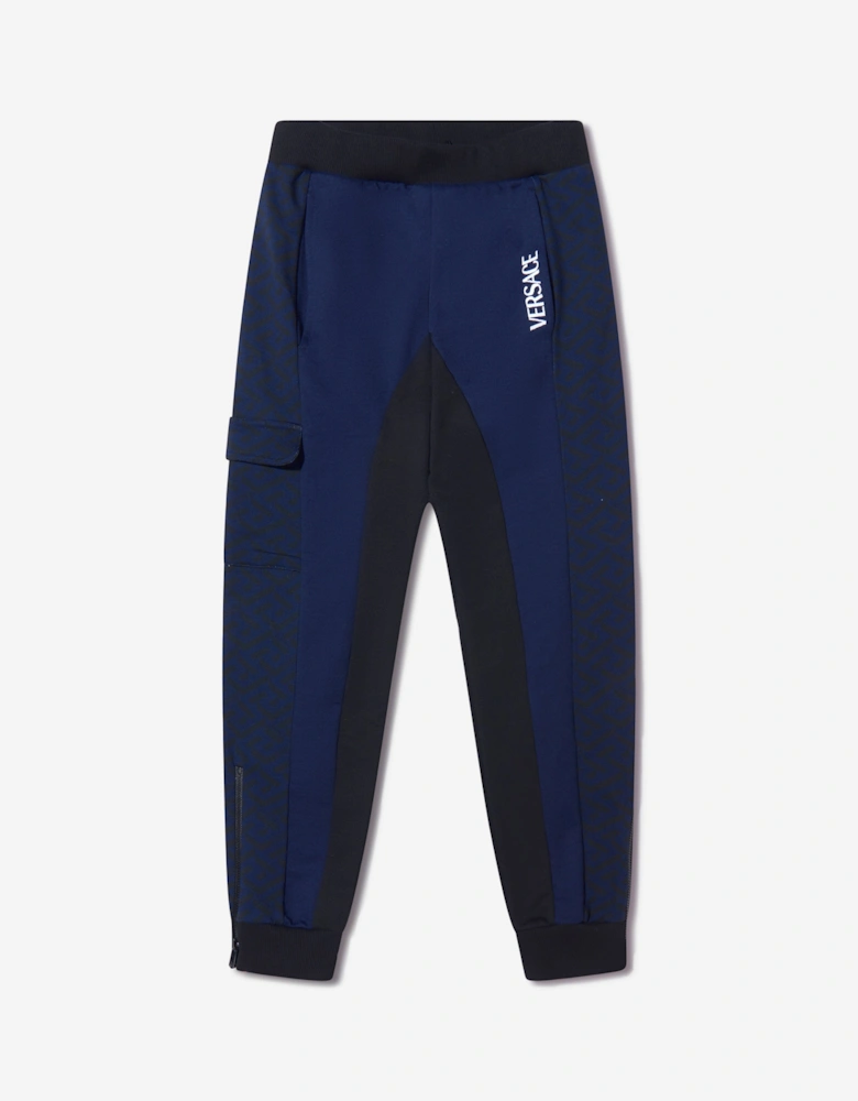 Boys Cotton La Greca Signature Trim Sweatpants