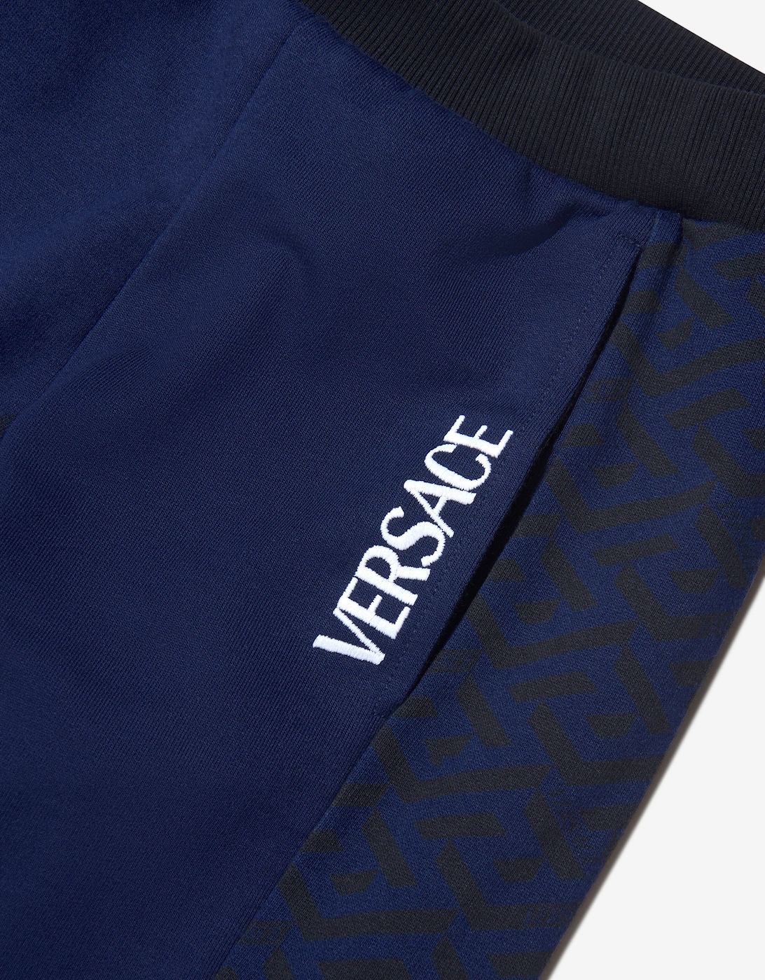 Boys Cotton La Greca Signature Trim Sweatpants