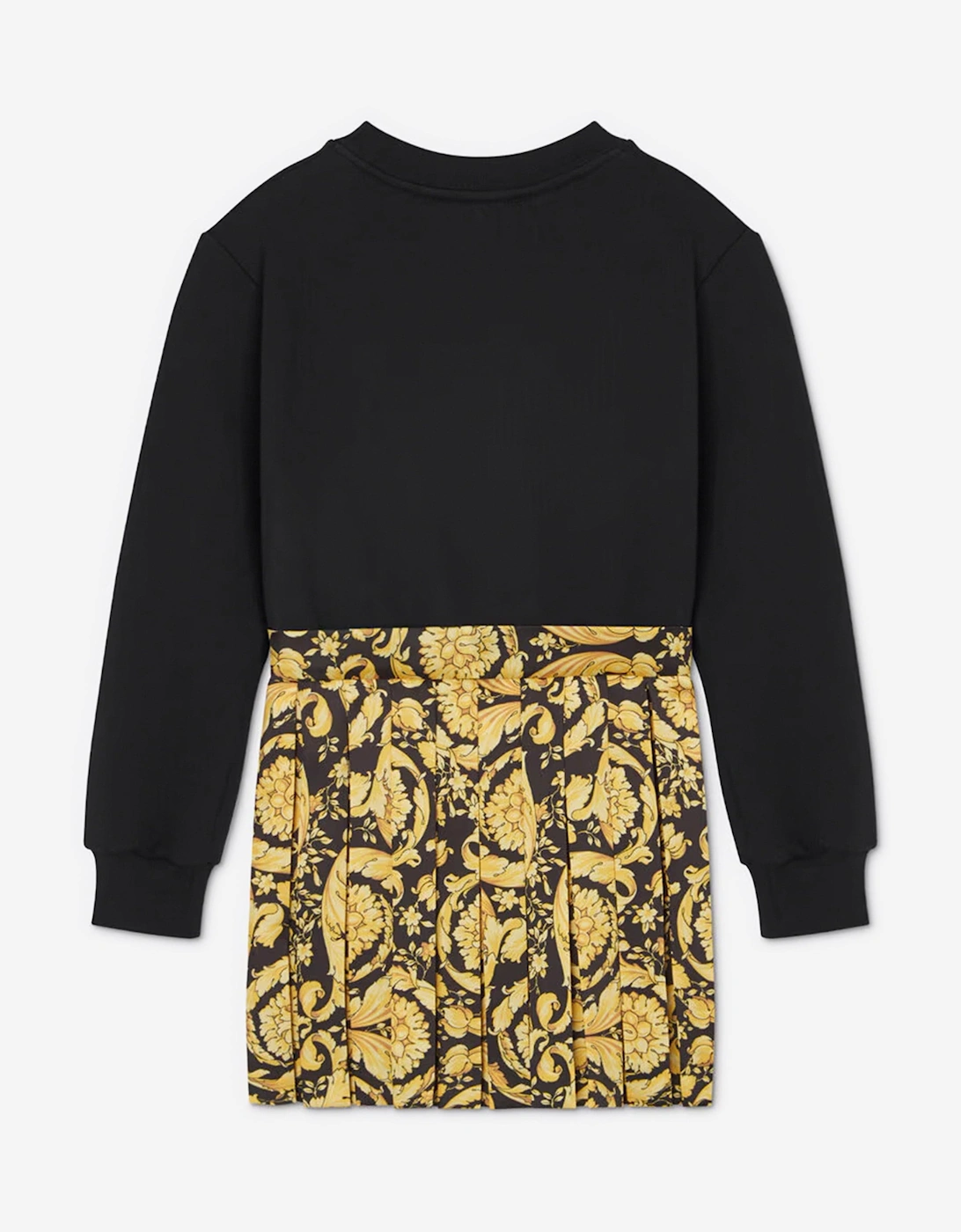 Girls Barocco Logo Dress in Black