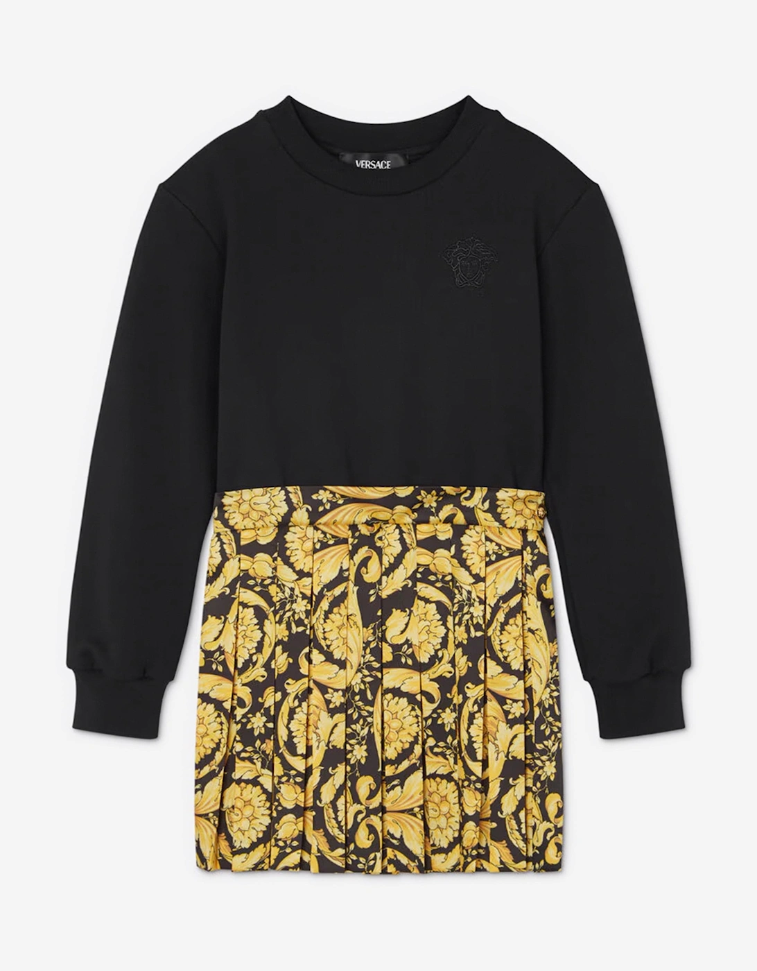 Girls Barocco Logo Dress in Black, 5 of 4