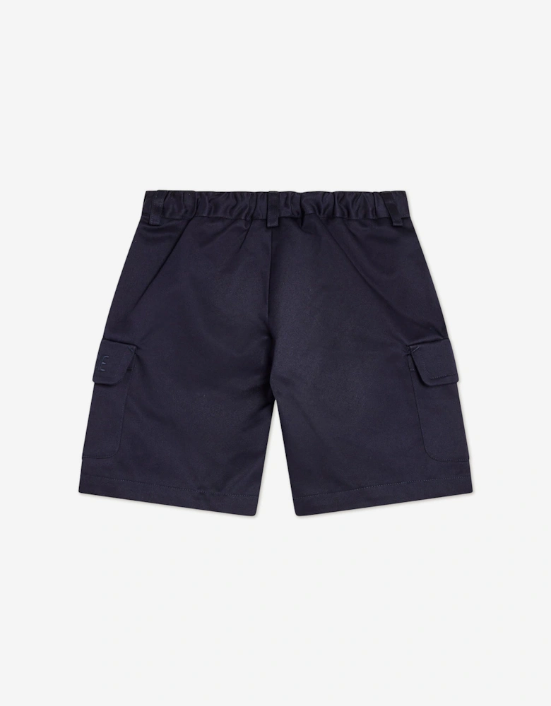 Boys Logo Cargo Shorts in Blue