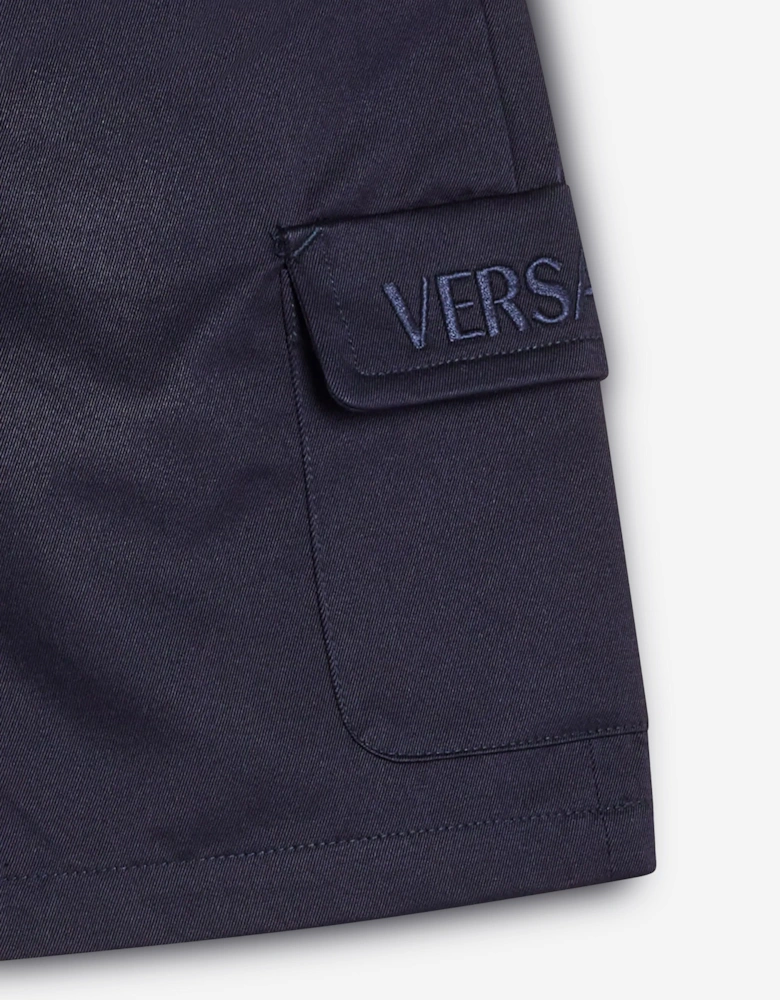 Boys Logo Cargo Shorts in Blue