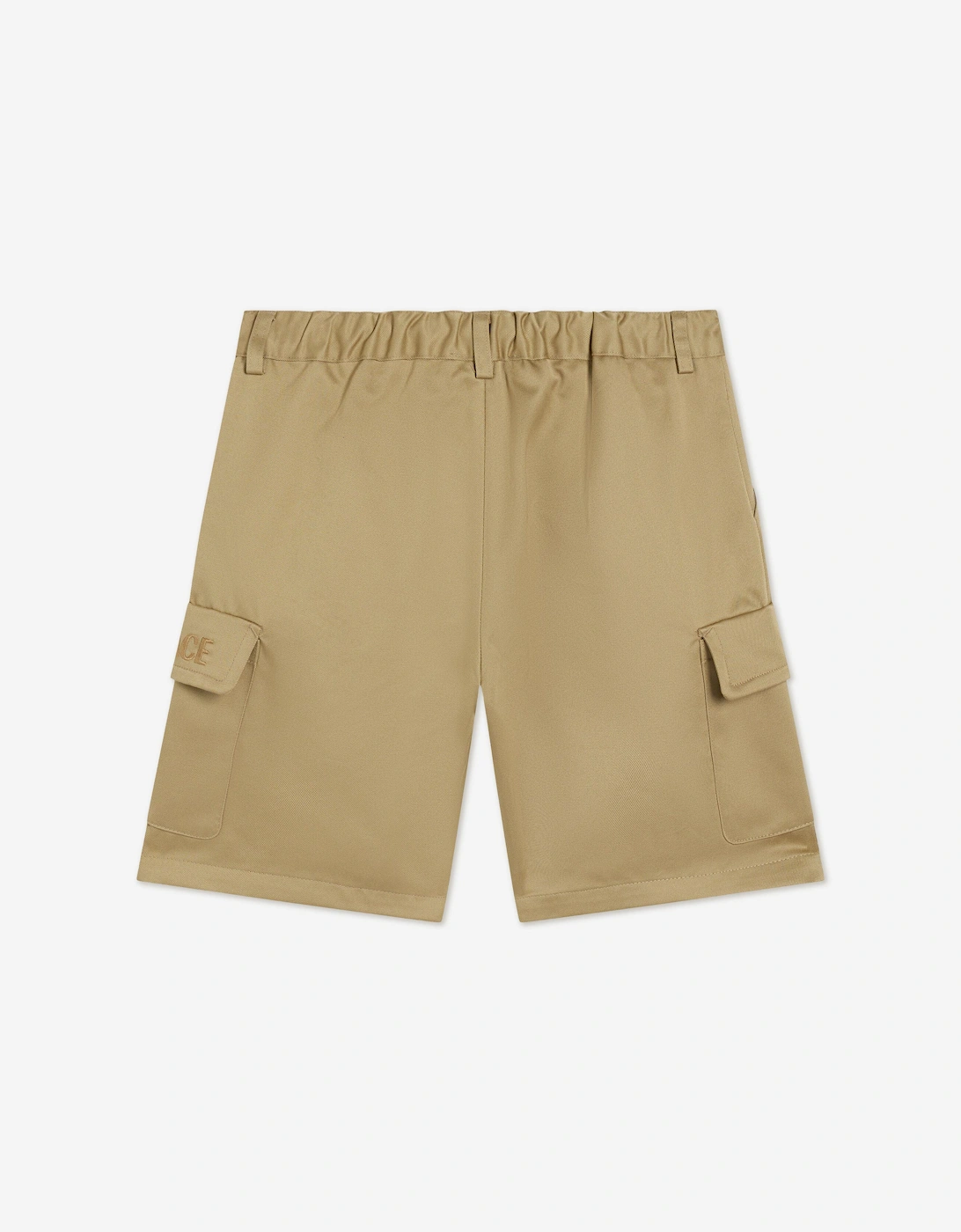 Boys Logo Cargo Shorts in Beige