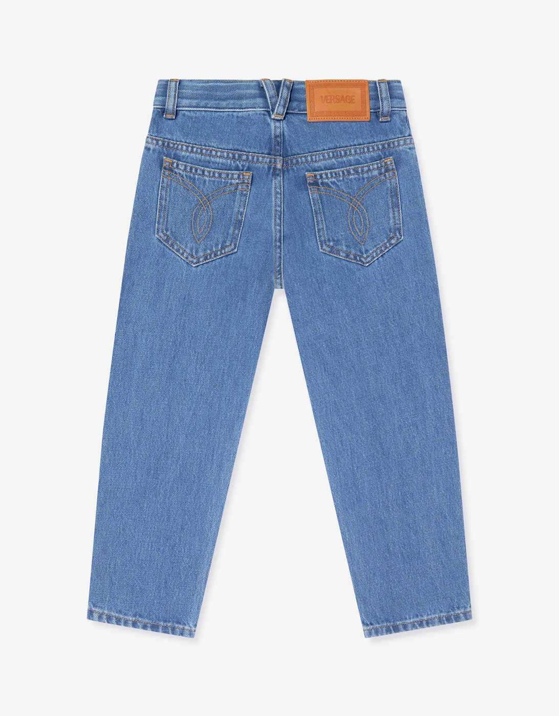 Boys Washed Denim Regular Jeans in Blue