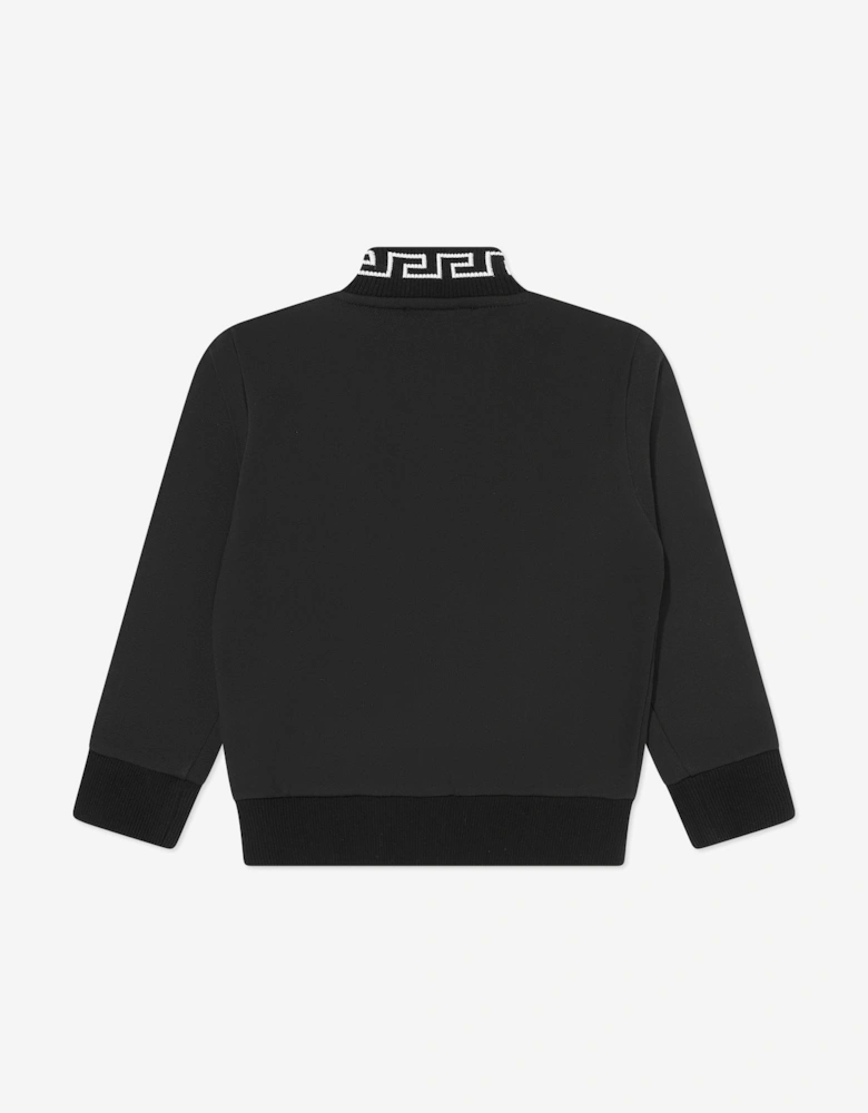 Boys Medusa Logo Zip Up Top in Black