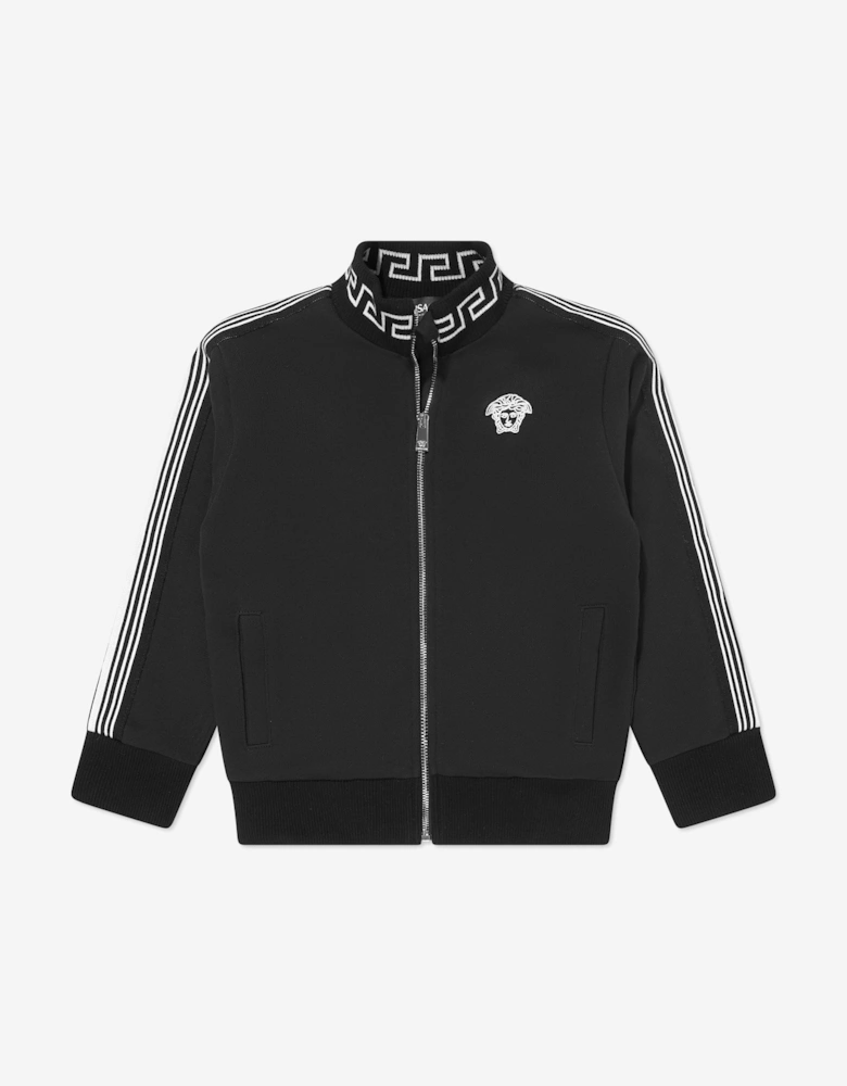 Boys Medusa Logo Zip Up Top in Black