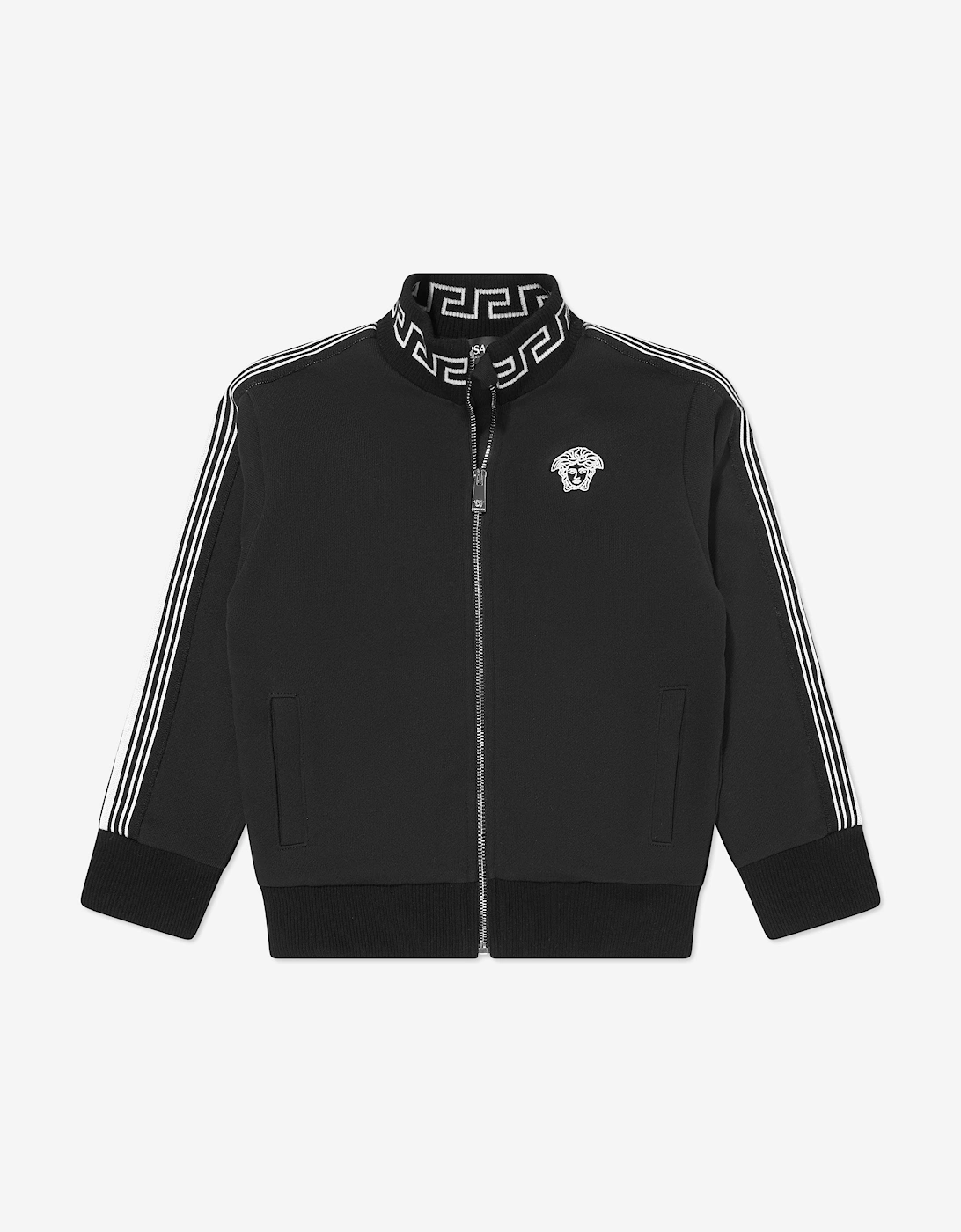 Boys Medusa Logo Zip Up Top in Black, 5 of 4