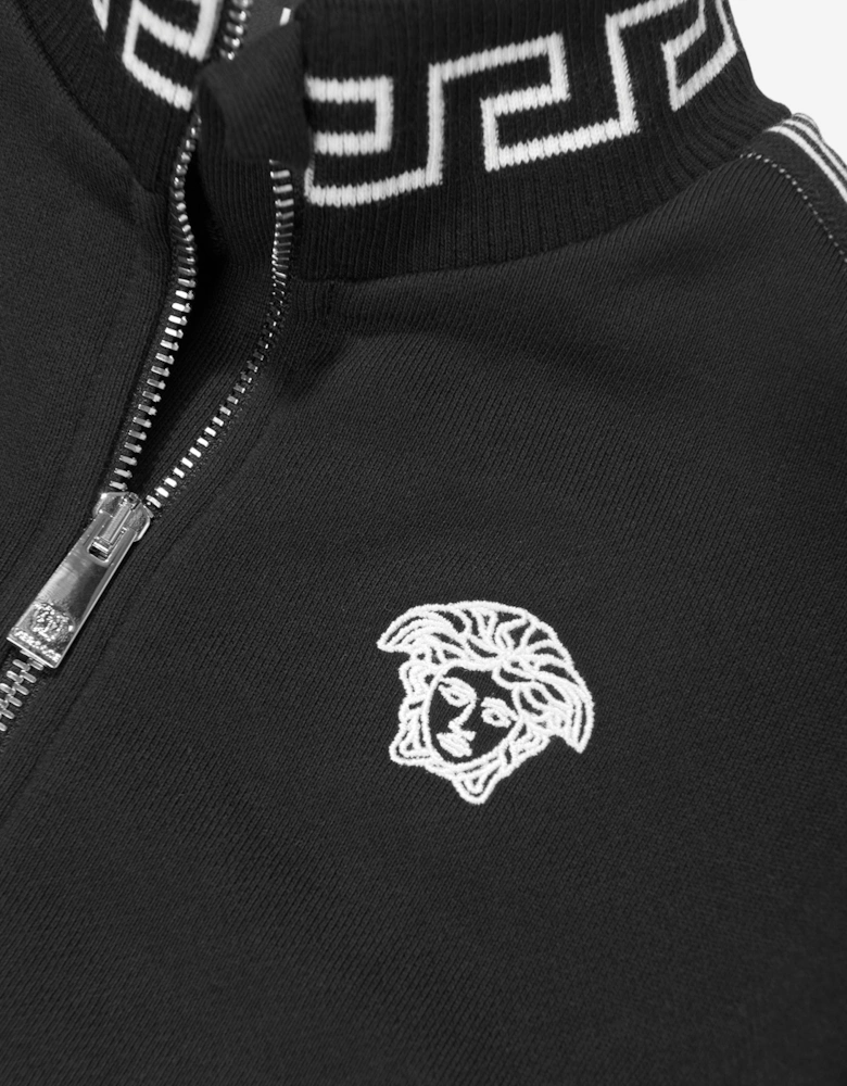 Boys Medusa Logo Zip Up Top in Black