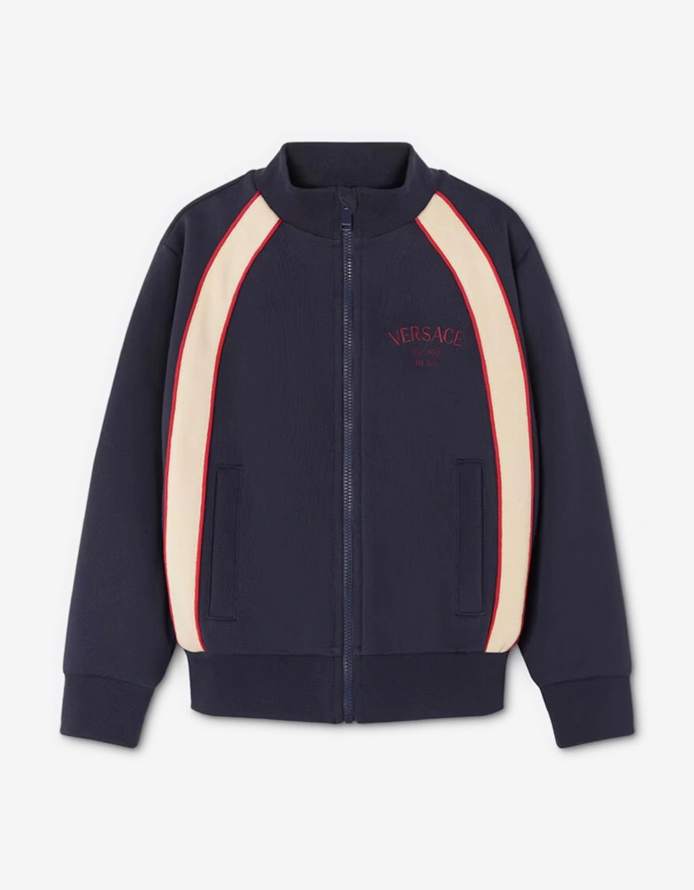 Boys Logo Zip Up Top in Black