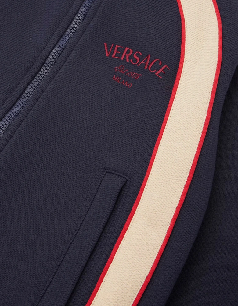Boys Logo Zip Up Top in Black