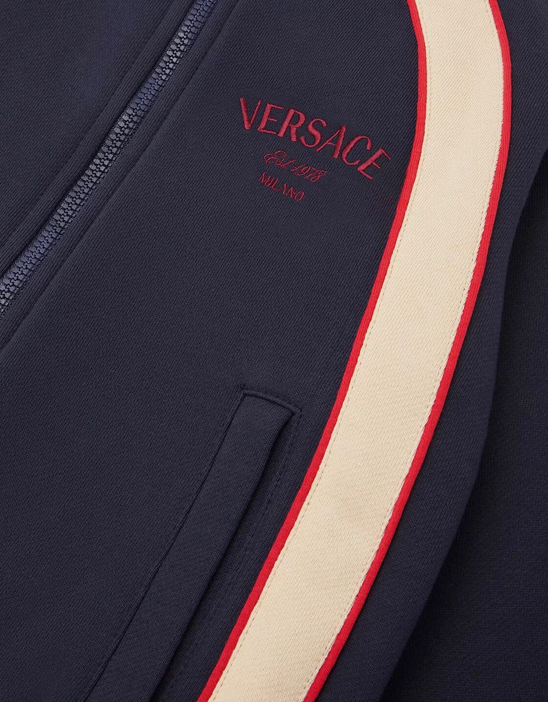 Boys Logo Zip Up Top in Black