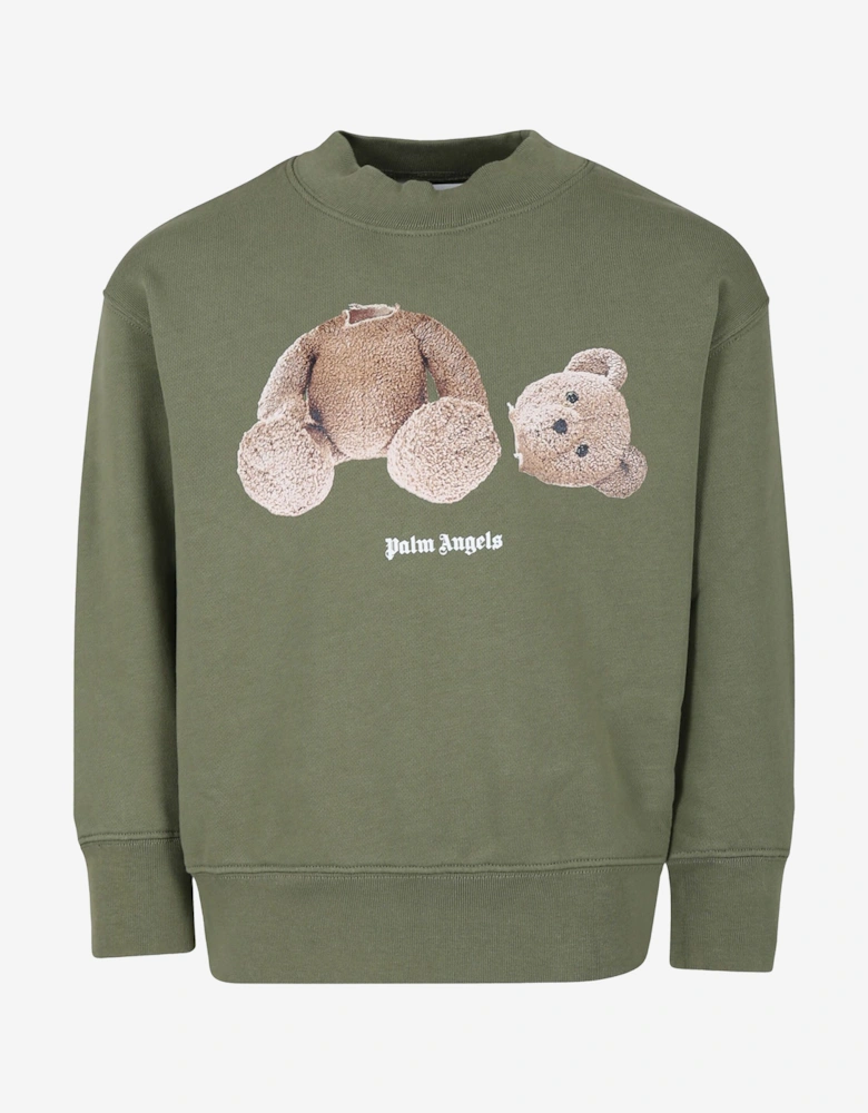 Kids Bear Crewneck Sweatshirt in Green