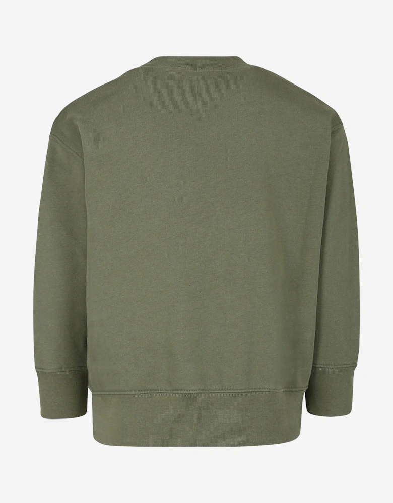 Kids Bear Crewneck Sweatshirt in Green