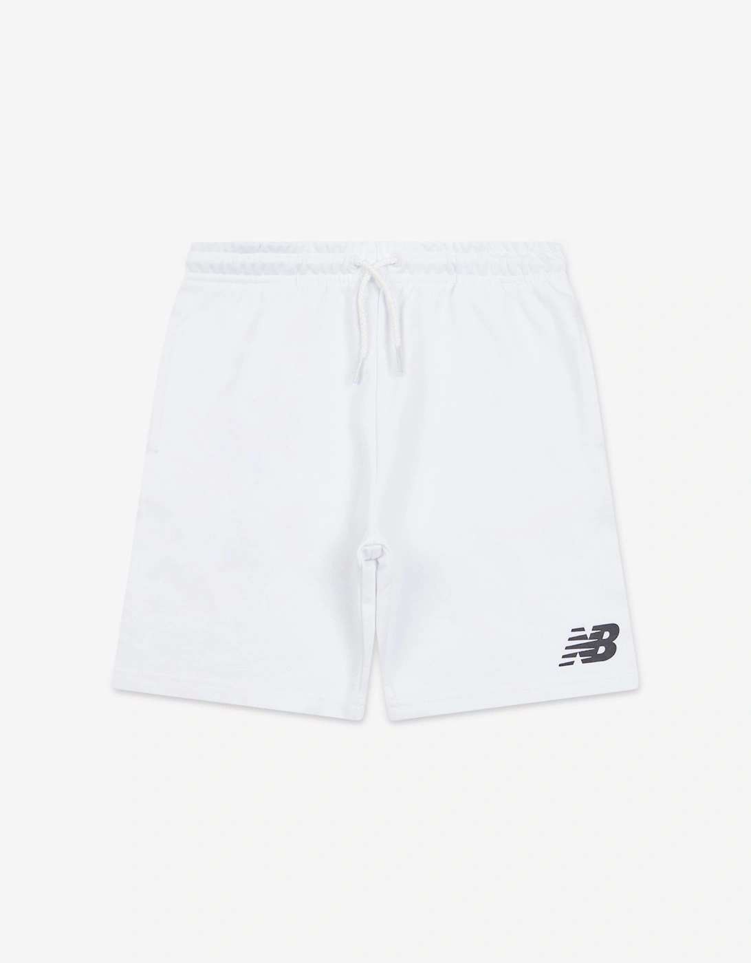 Boys French Terry Stacked Logo Shorts in White, 5 of 4