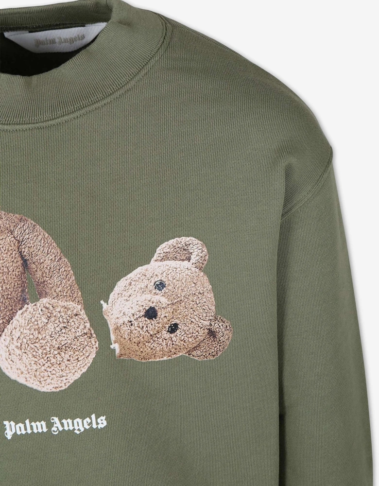 Kids Bear Crewneck Sweatshirt in Green