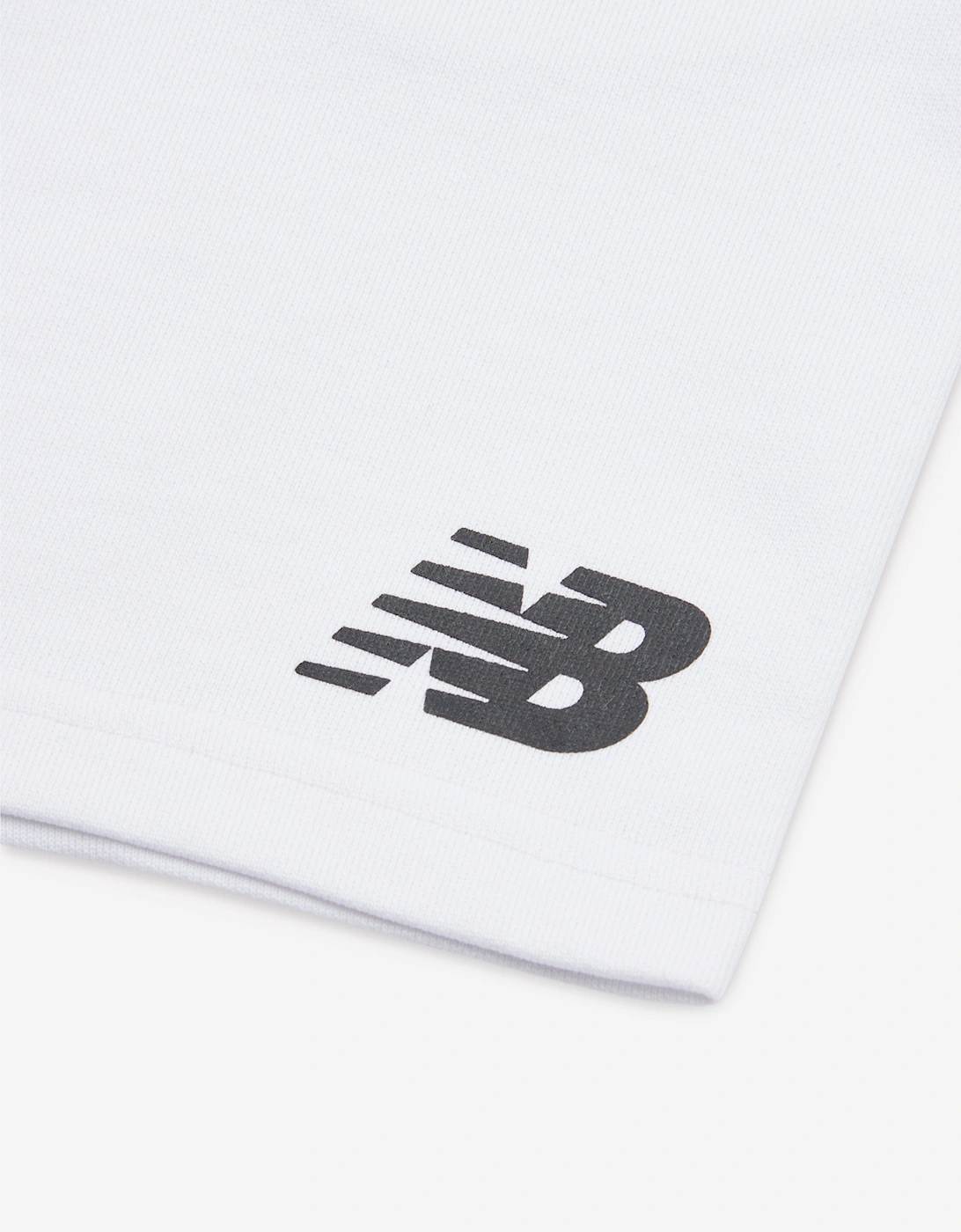 Boys French Terry Stacked Logo Shorts in White