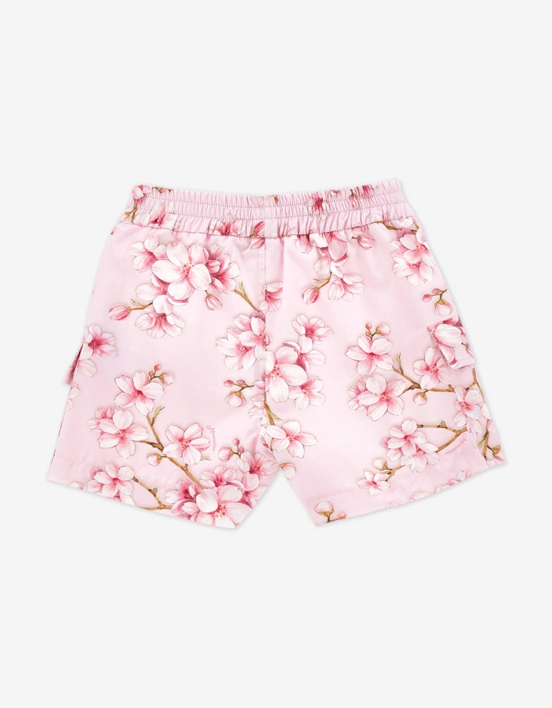 Girls Peach Blossom Shorts in Pink