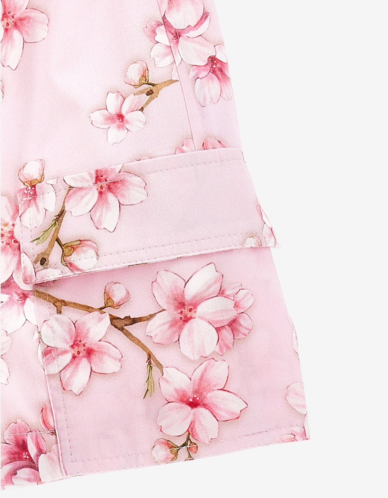 Girls Peach Blossom Shorts in Pink