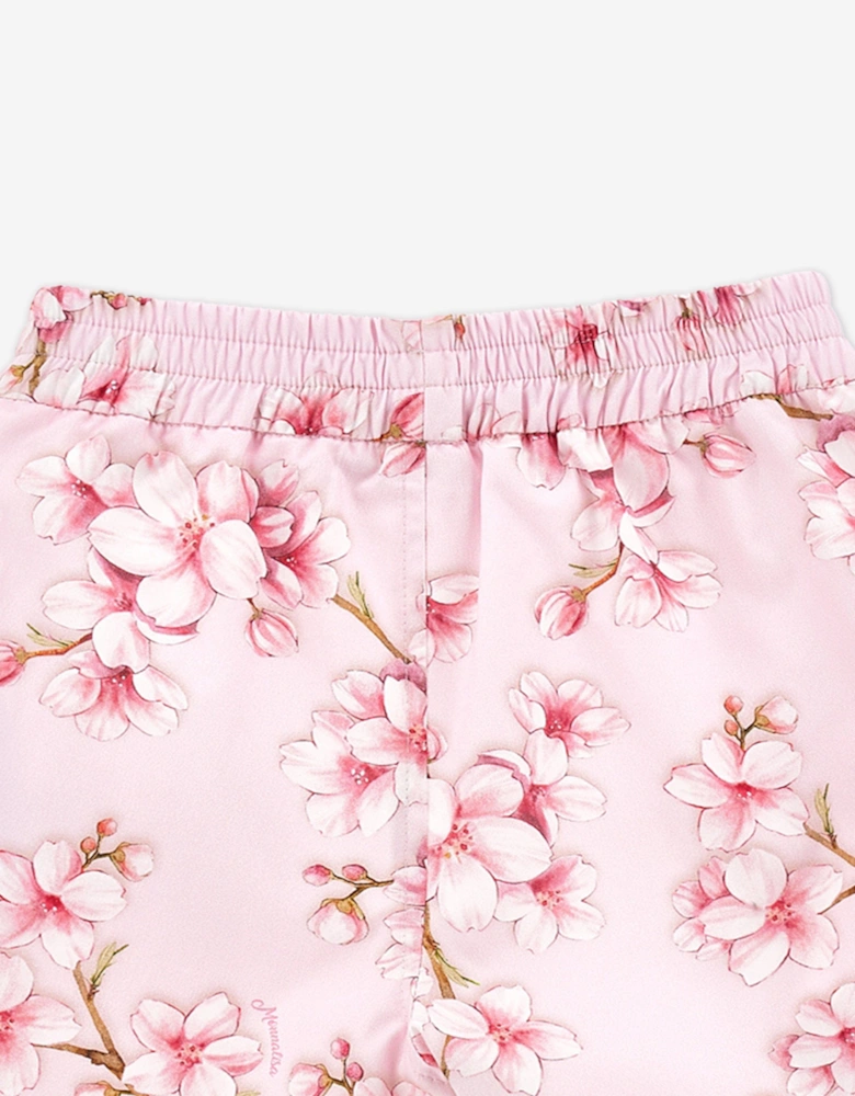 Girls Peach Blossom Shorts in Pink
