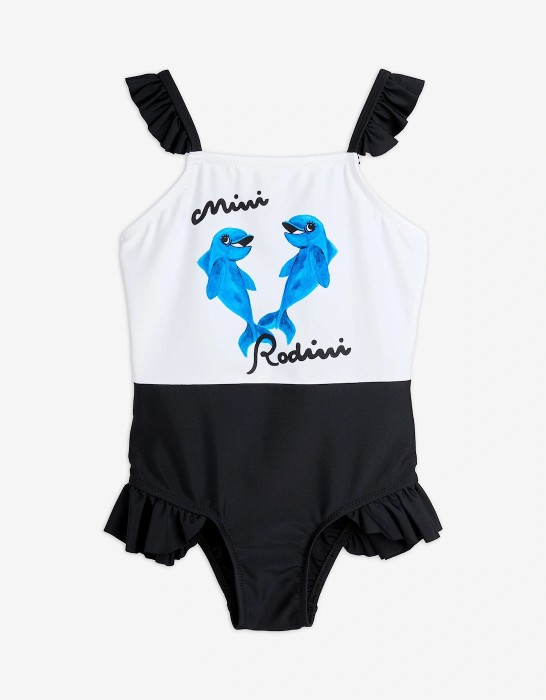 Girls Dolphins Frill Swimsuit in Multicolour, 5 of 4