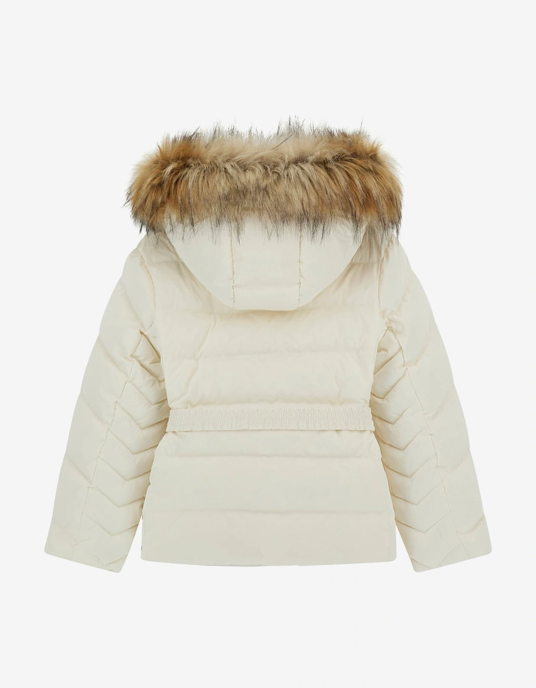 Girls Down Padded Puffer Coat in Ivory