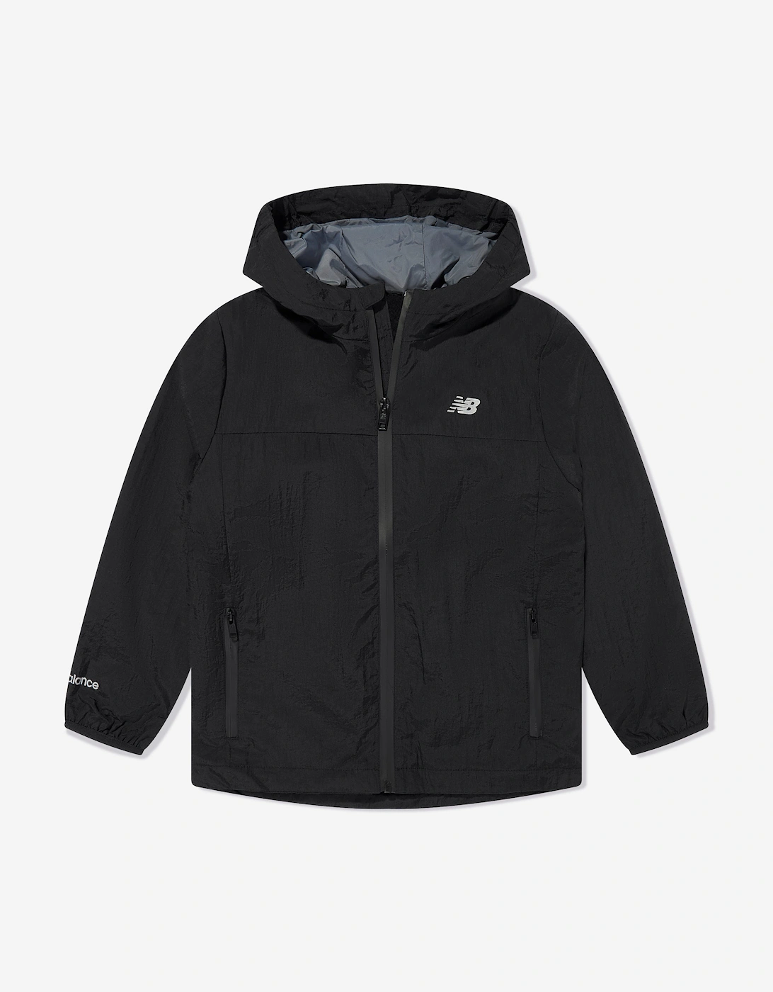 Boys Athletics Woven Mesh Lined Jacket in Black, 5 of 4