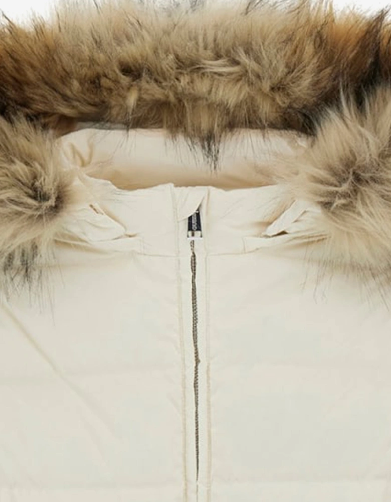 Girls Down Padded Puffer Coat in Ivory