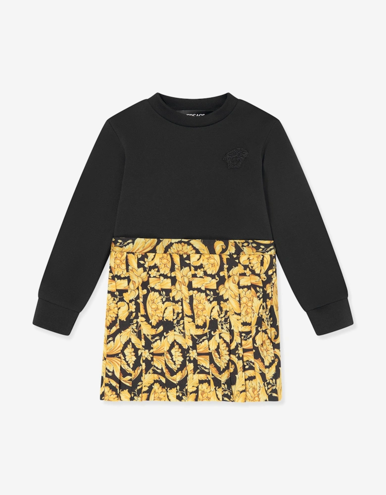 Baby Girls Barocco Sweater Dress in Black